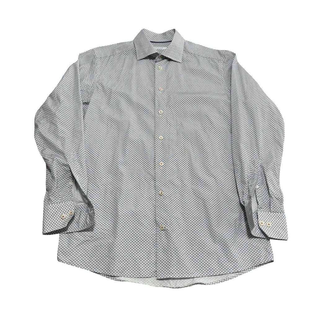 Eton Men's Contemporary Button Down Shirt Geometric‎ Size 40  - 15 3/4 - 21 x 30